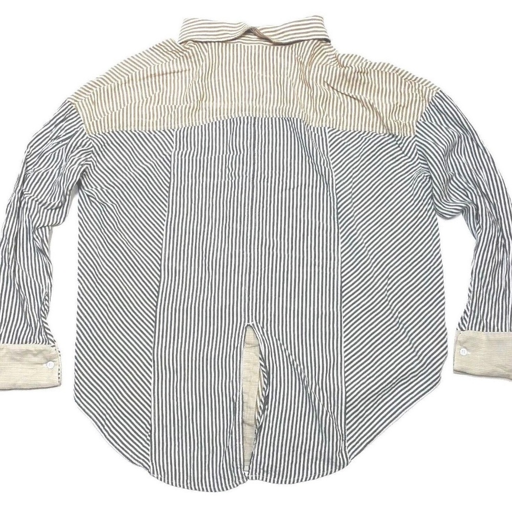 *SOLD* Free People Medium Stripe Button Down Shirt - Picture 4 of 5